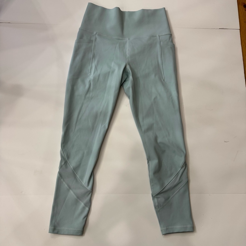 Athleta S SALUTATION STASH HIGH RISE MESH 7/8 TIGHT Small Dawn Blue Exc. Cond. - Picture 4 of 10
